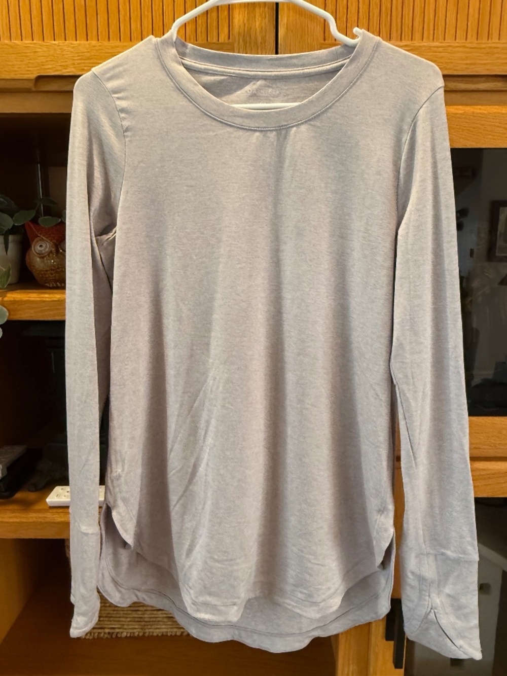 Athleta Heather Gray Long Sleeve Athletic Tunic Shirt, Medium Tall